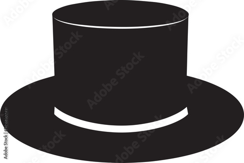 Top Hat Silhouette Black Vector | Vintage, Fashion & Classic Style Clipart