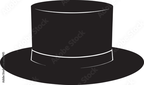 Top Hat Silhouette Black Vector | Vintage, Fashion & Classic Style Clipart