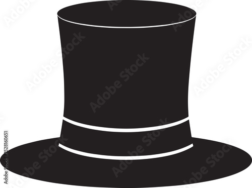 Top Hat Silhouette Black Vector | Vintage, Fashion & Classic Style Clipart