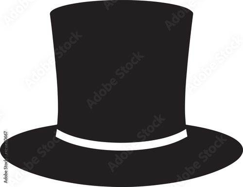 Top Hat Silhouette Black Vector | Vintage, Fashion & Classic Style Clipart