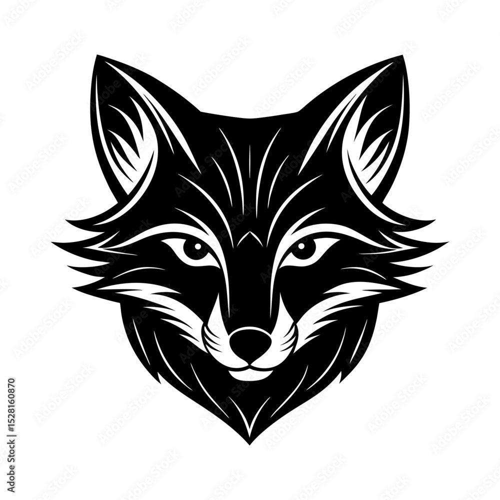 Obraz premium fox face face for app logo vector art silhouette
