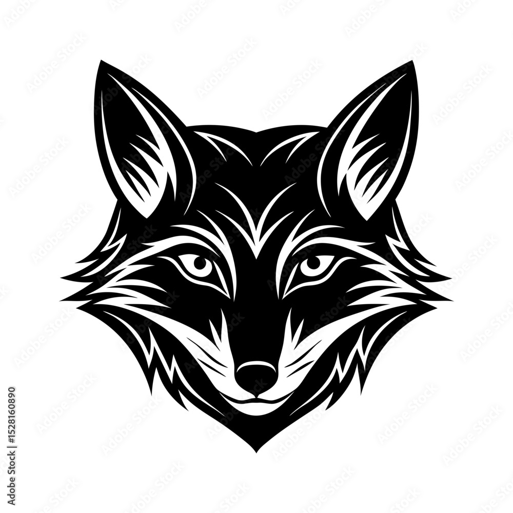 Fototapeta premium fox face face for app logo vector art silhouette
