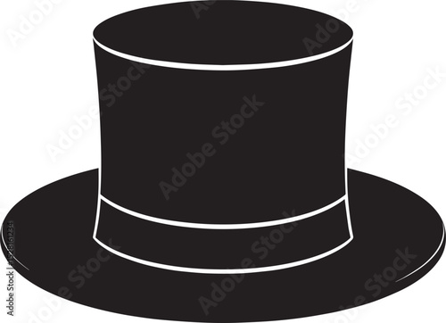 Top Hat Silhouette Black Vector | Vintage, Fashion & Classic Style Clipart