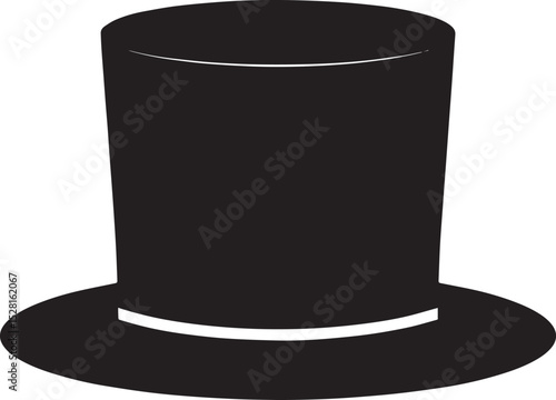 Top Hat Silhouette Black Vector | Vintage, Fashion & Classic Style Clipart