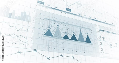 Interactive Global Economic Trends: Modern Visual Display. Business and Economy Related Abstract 3D Concept.