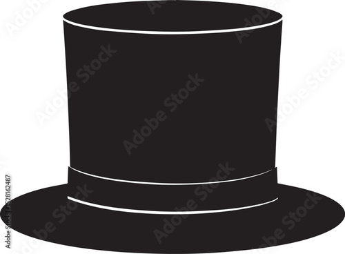Top Hat Silhouette Black Vector | Vintage, Fashion & Classic Style Clipart