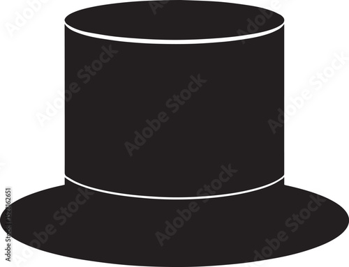 Top Hat Silhouette Black Vector | Vintage, Fashion & Classic Style Clipart