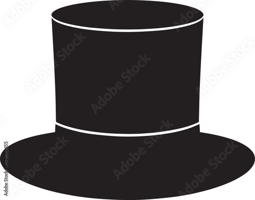 Top Hat Silhouette Black Vector | Vintage, Fashion & Classic Style Clipart