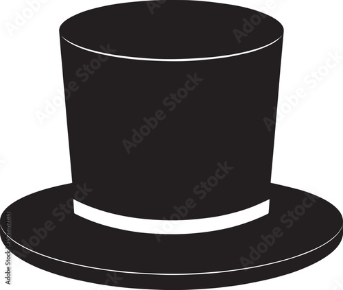 Top Hat Silhouette Black Vector | Vintage, Fashion & Classic Style Clipart