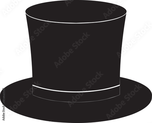 Top Hat Silhouette Black Vector | Vintage, Fashion & Classic Style Clipart