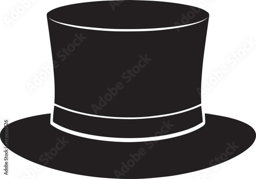 Top Hat Silhouette Black Vector | Vintage, Fashion & Classic Style Clipart