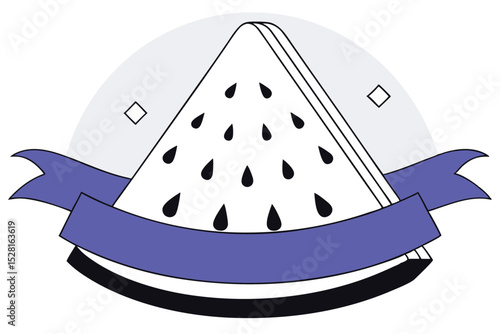 Brown background banner featuring a watermelon slice with a green ribbon