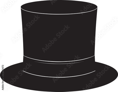 Top Hat Silhouette Black Vector | Vintage, Fashion & Classic Style Clipart
