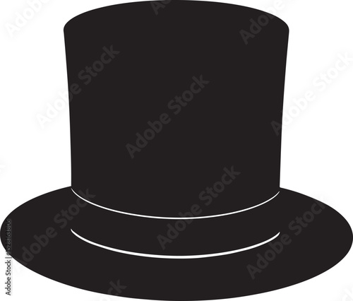 Top Hat Silhouette Black Vector | Vintage, Fashion & Classic Style Clipart