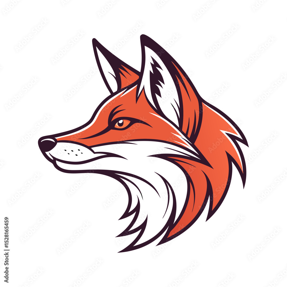 Fototapeta premium fox head logo template business logo concept vector art silhouette