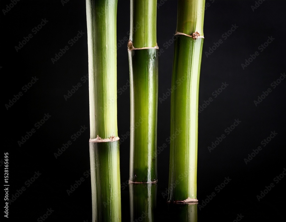 Fototapeta premium bamboo stalks on black background