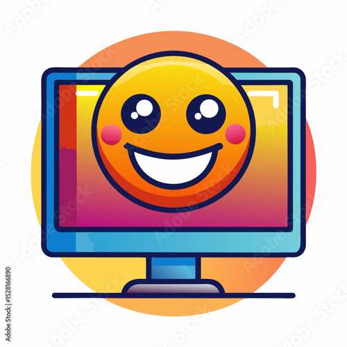 happy cartoon tv icon