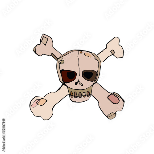 Vintage urban skull and crossbones