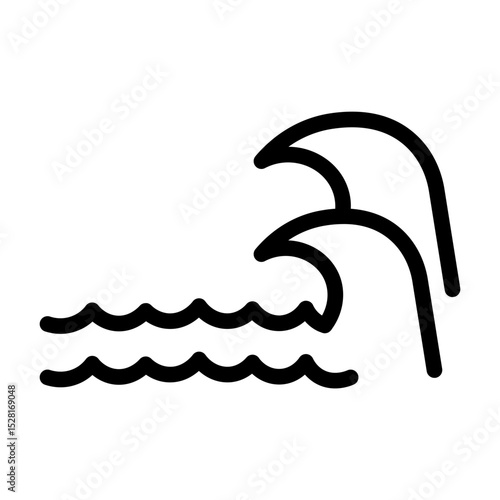 sea waves glyph icon