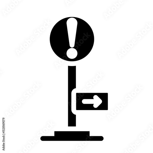 warning sign glyph icon
