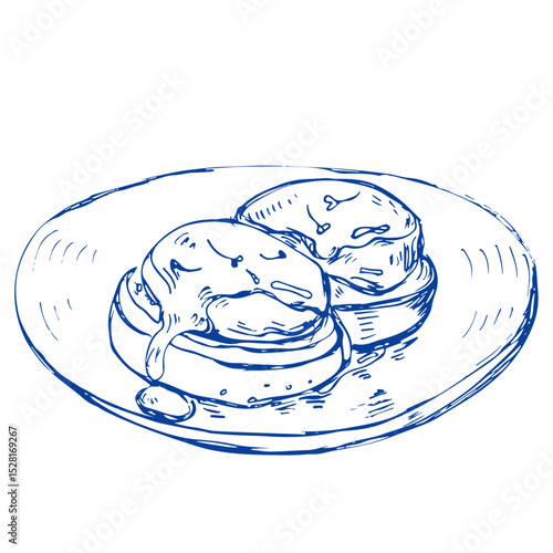 Hand drawn poached eggs⁠
