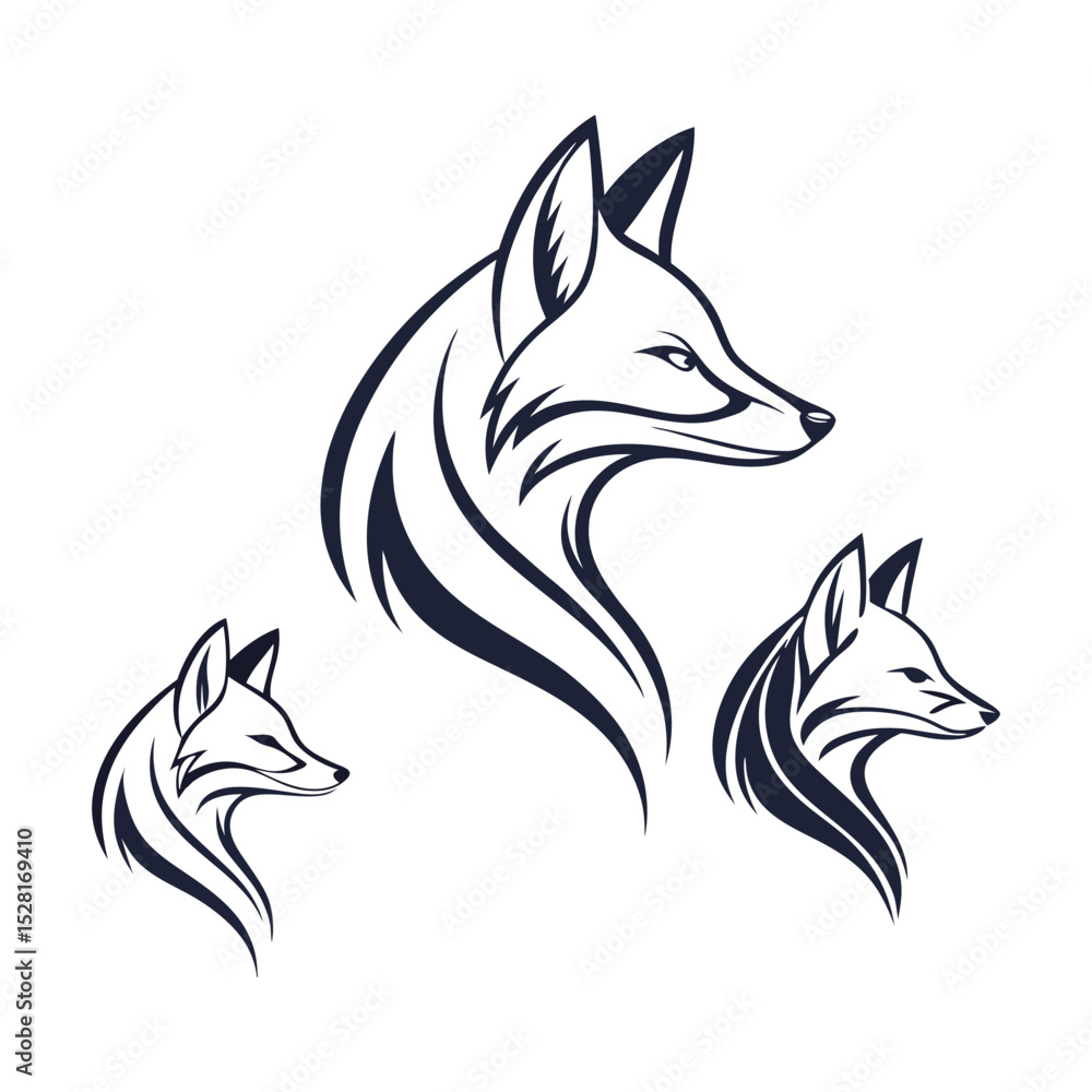 Obraz premium wolf head icon vector art