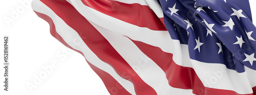 Photography High-quality image of a draped American flag, perfect for patriotic designs and backgrounds