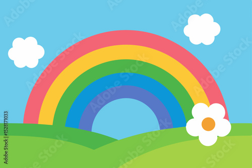 easter bunny on a rainbow