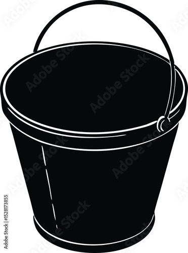 metal bucket isolated on white background