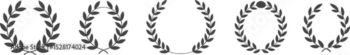 Elegant Laurel Wreath Award Design, Gold and Silver Medals, Achievement Recognition, Trophy Icon, Success Symbol