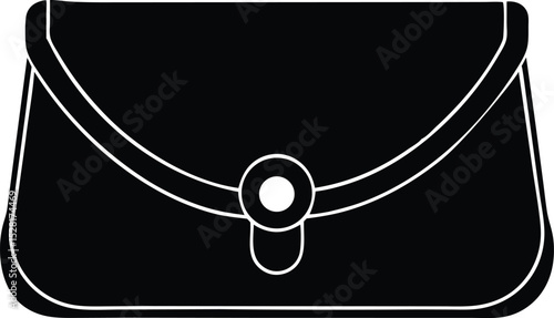 clutch bag silhouette vector.