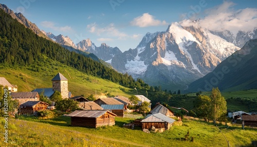 Wallpaper Mural picturesque mountain village Torontodigital.ca