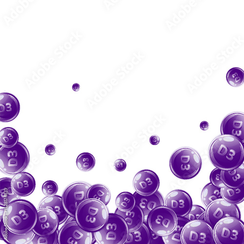 Vitamin D3 round capsules.