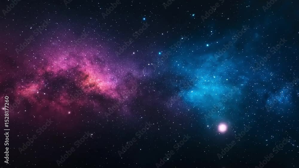 A vibrant nebula glows in deep space with countless stars scattered across purple and blue clouds. A vibrant nebula glows in deep space with countless stars scattered across purple and blue clouds.