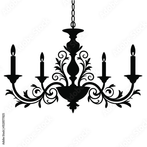 luxury chandelier silhouette – vector design element for interior and decor

