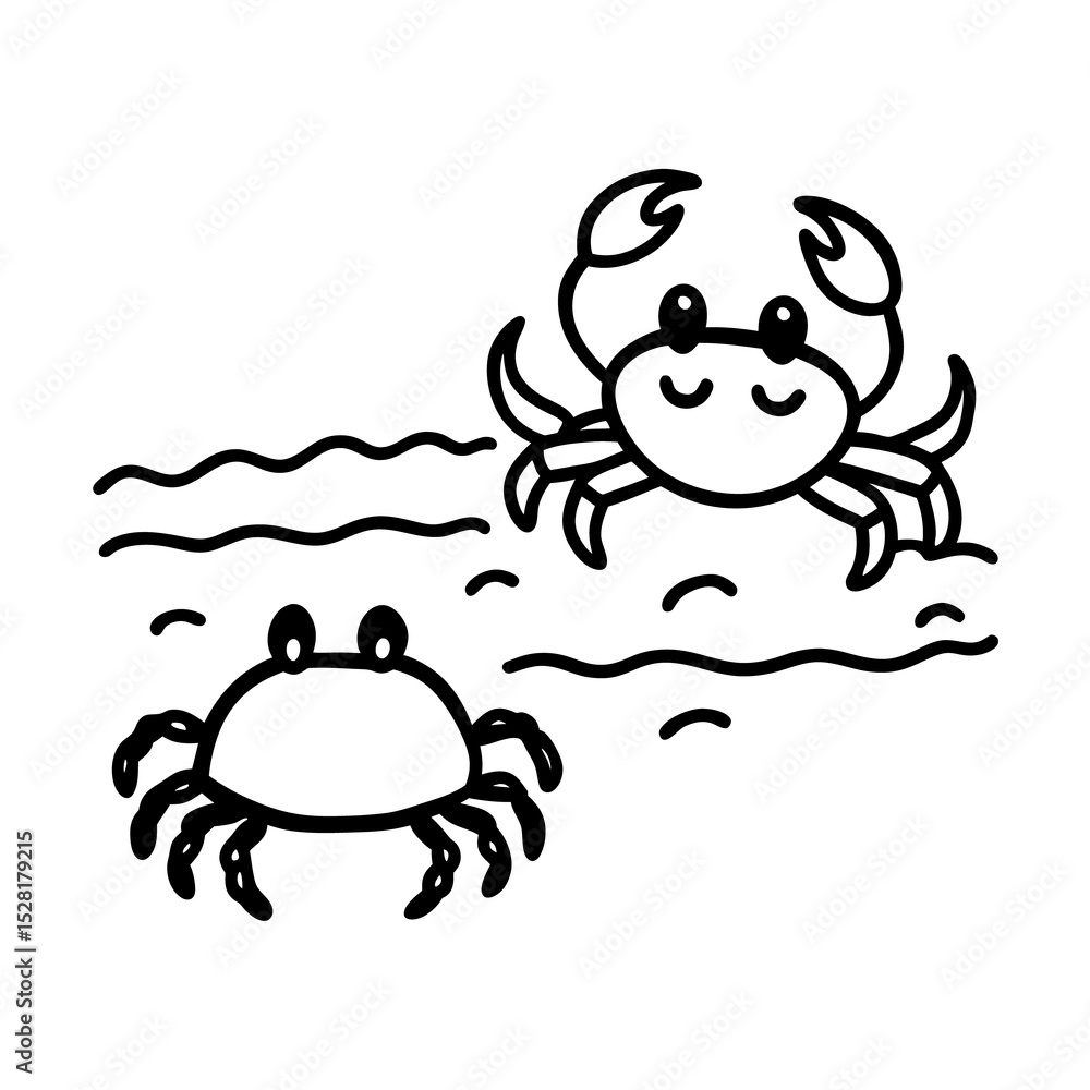 cute-crabs-on-a-sandy-shore-illustration cute-crabs-on-a-sandy-shore-illustration