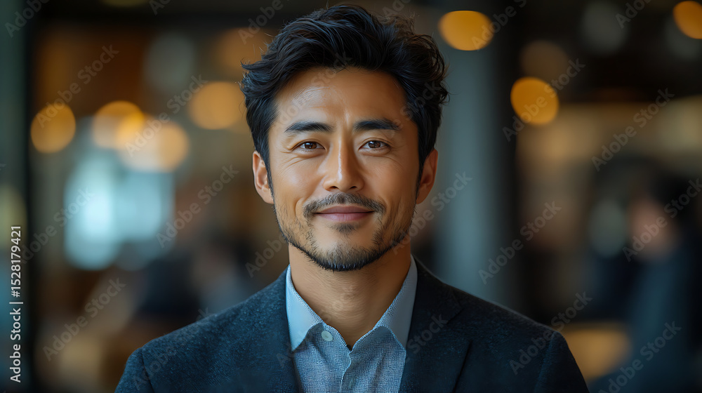 Confident Asian Businessman Portrait in Modern Office Setting Confident Asian Businessman Portrait in Modern Office Setting