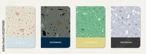 School diary cover design. Terrazzo abstract