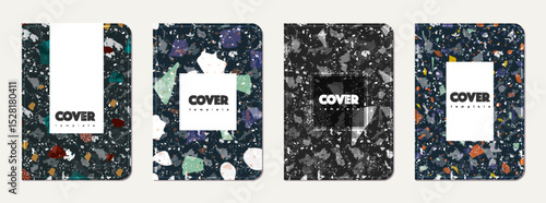 Notepad cover design. Terrazzo abstract