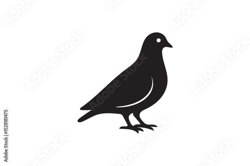 One pigeon silhouette vector.