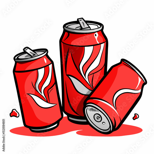 two cans with red paint