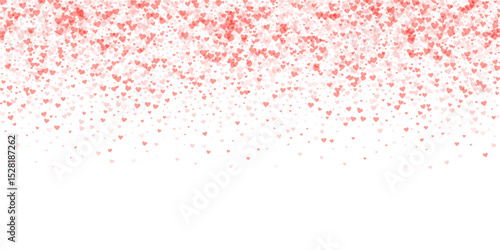 Red hearts scattered on white background.