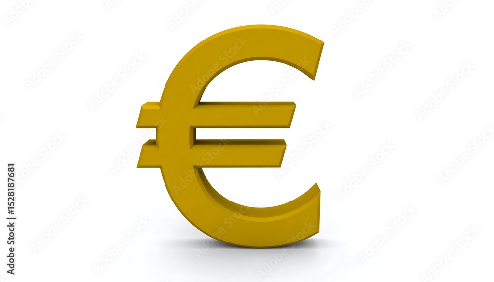 Golden Euro Symbol 3D Render. Golden Euro Symbol 3D Render.