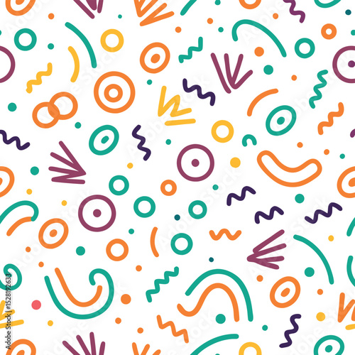 Abstract pattern of colorful shapes and lines (1)