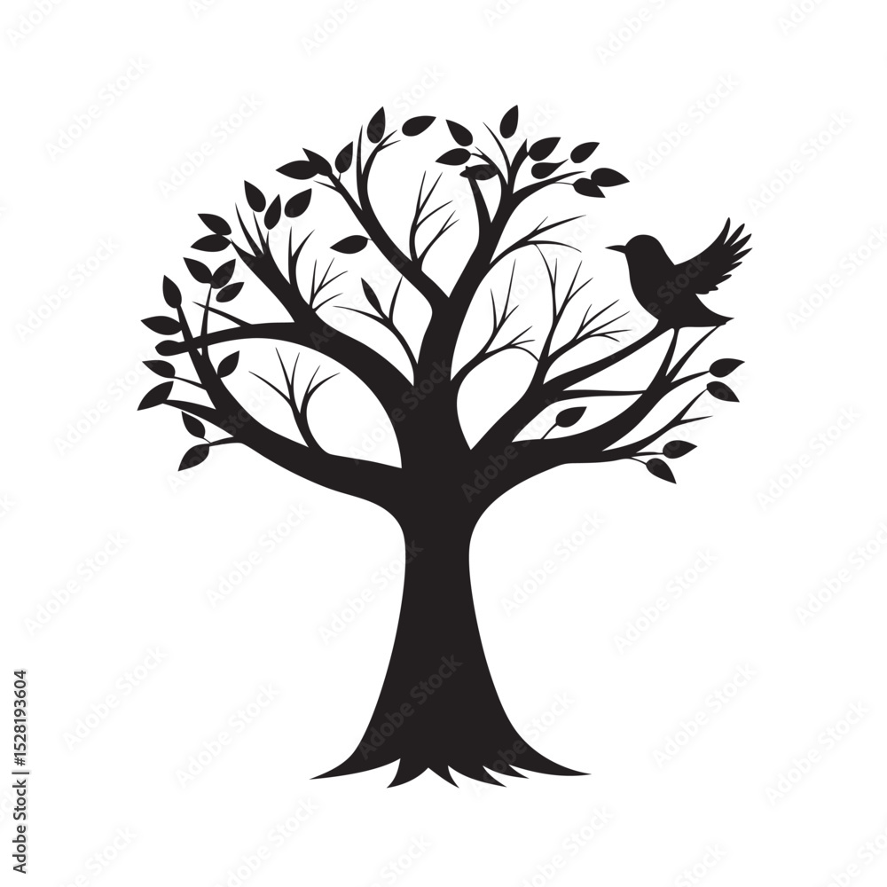Obraz premium Bird Nest In Tree Silhouette Scene