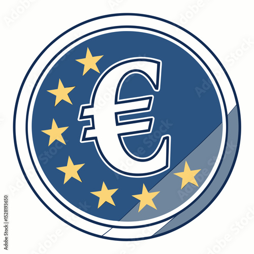 euro sign on blue background