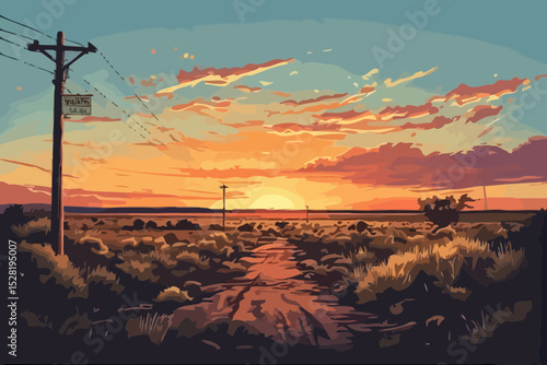 sunset over the texas