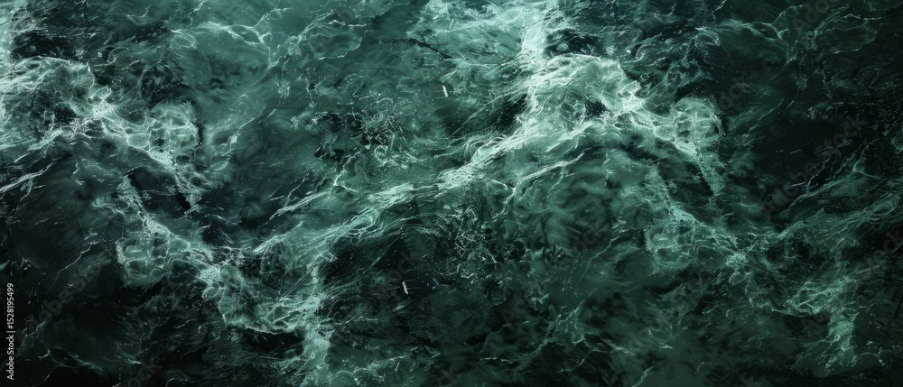 Fototapeta premium Dramatic Dark Green Ocean Water Texture