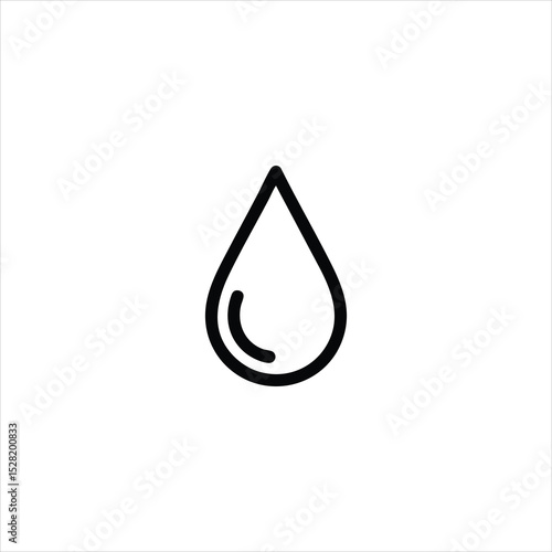 Water Droplet Line Icon Liquid Rain Symbol