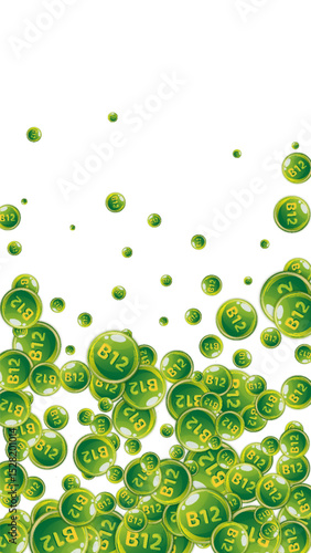 Vitamin B12 messy round pills.